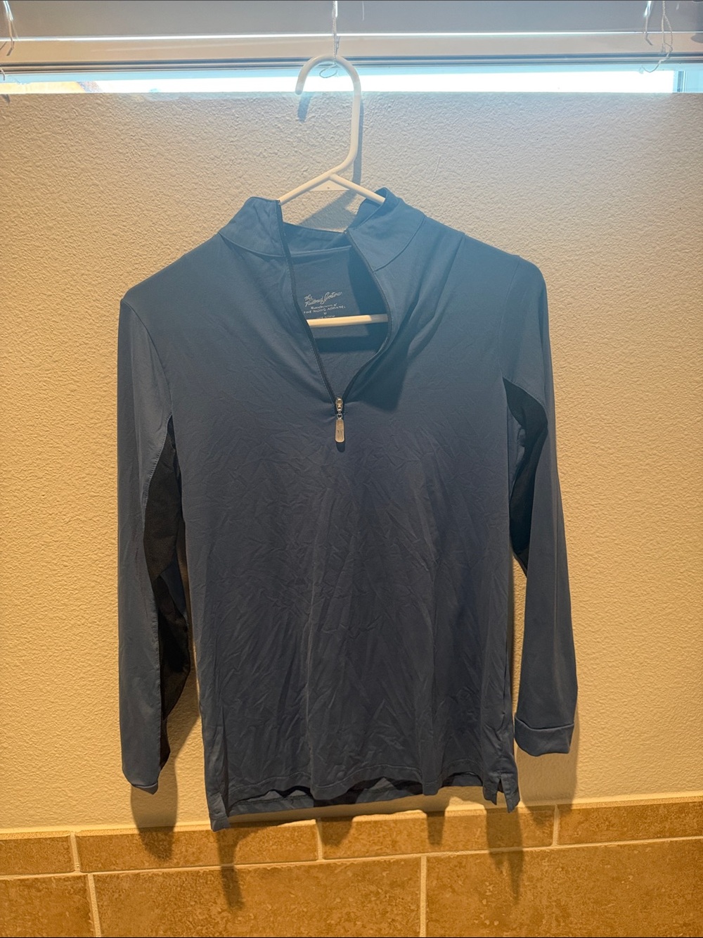 The Tailored Sportsman girls Slate Blue Quarter-Zip riding Top